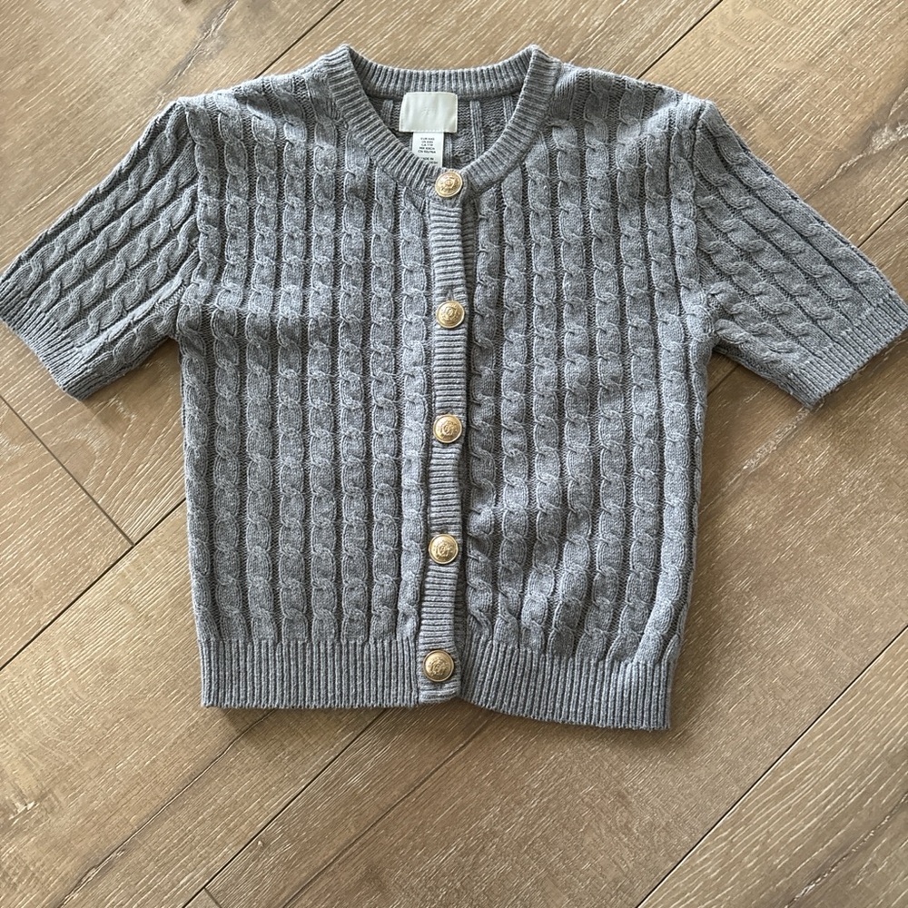 H&M Gray Cable Knit Sweater